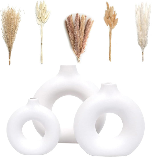 TerraHomeGoods® Ceramic Vase & Pampas Grass Set