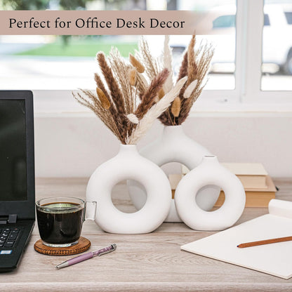 TerraHomeGoods® Ceramic Vase & Pampas Grass Set